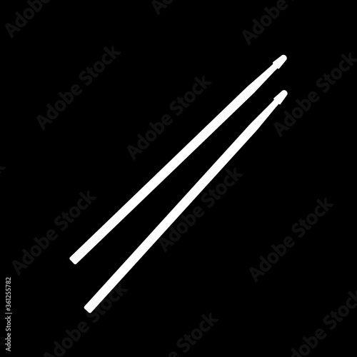 drum sticks flat vector icon