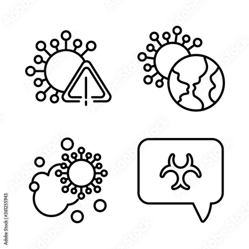 set of icons coronavirus protection, protective measures, coronavirus symptoms