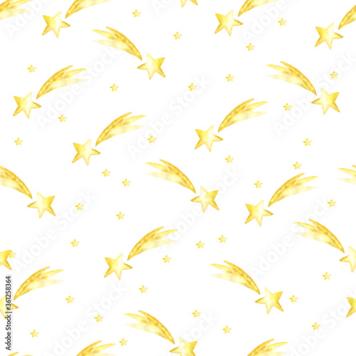 Watercolor seamless pattern with stars bohemian watercolour decoration pattern. Design for invitation, wedding or greeting cards