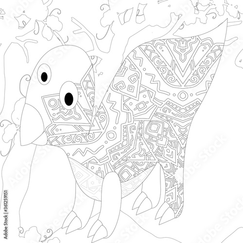 Fototapeta Naklejka Na Ścianę i Meble -  Spinosaurus Dinosaur. Dino Coloring Pages. Animal coloring book pages for Adults.