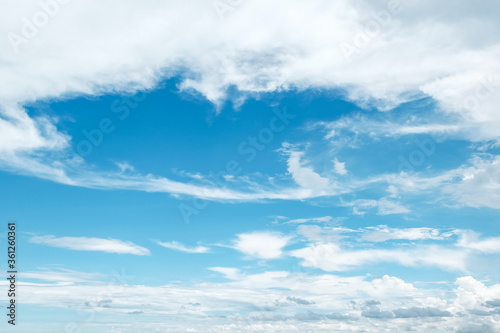 blue sky with clouds over the sea, nature weather sky background