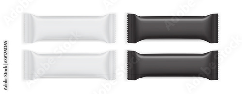 white and black paper packaging isolated on white background vector mock up