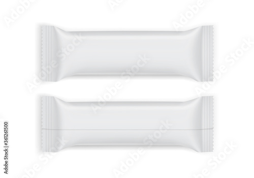 white paper packaging top and bottom view isolated on white background