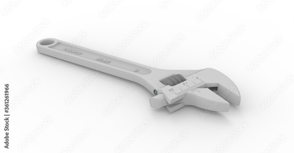Wrench - 3D rendering white isolated Wrench - 3D rendering white isolated