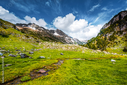 Beautifull nature in National Park Possets y Maladeta, Pyrenees, Spain. ,located above Benasque valley, near the town of Benasque in Huesca province, in the north of Aragon photo