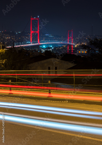 Canvas Print Istanbul Bosphorus Bridge at night.
