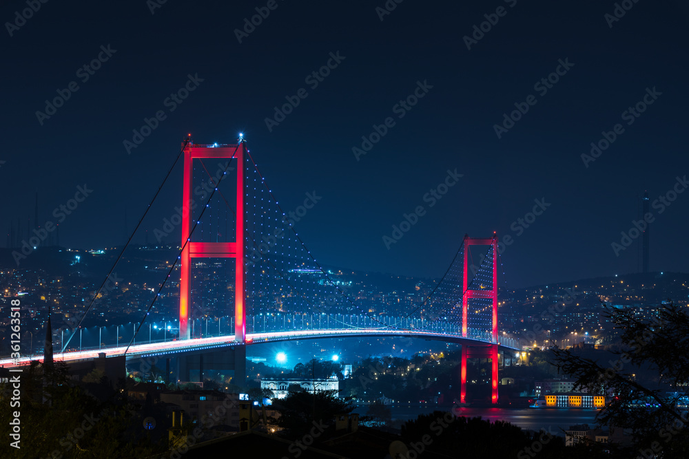 Istanbul Bosphorus Bridge at night. Istanbul Bosphorus Bridge at night.