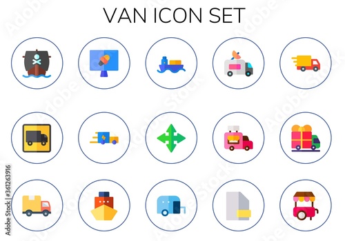 Modern Simple Set of van Vector flat Icons