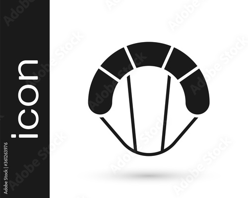 Grey Parachute icon isolated on white background. Extreme sport. Sport equipment. Vector Illustration.