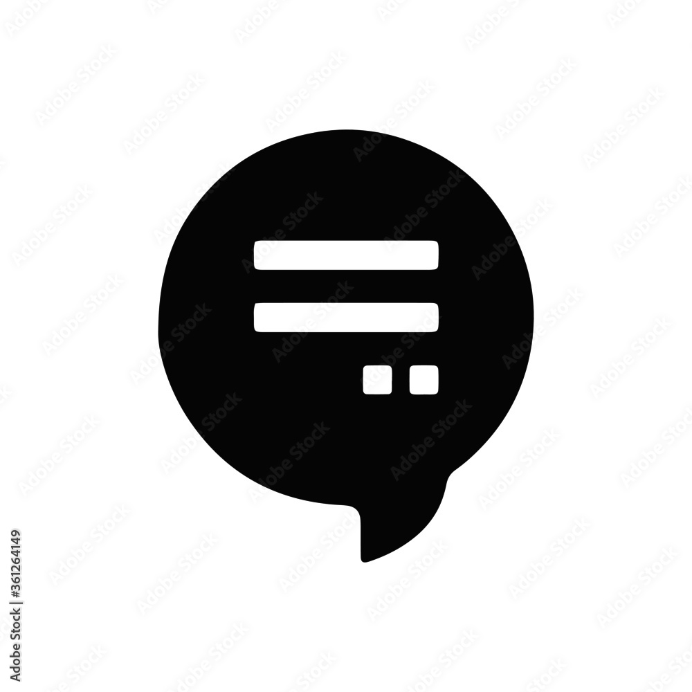 vector illustration icon of speech bubble glyph vector illustration icon of speech bubble glyph