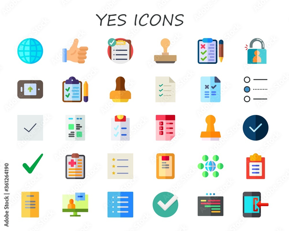Modern Simple Set of yes Vector flat Icons