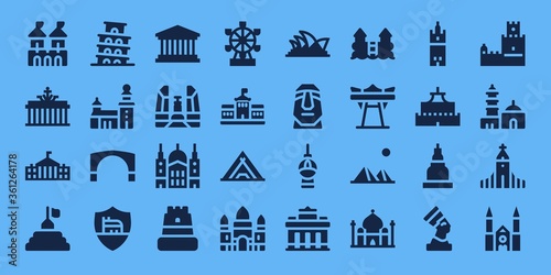 monument icon set