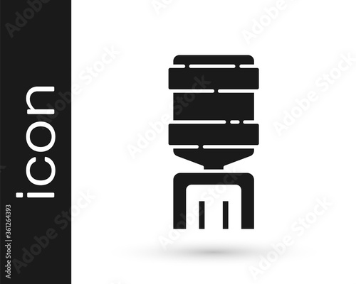Grey Water cooler for office and home icon isolated on white background. Water dispenser. Bottle office, plastic and liquid. Vector Illustration.