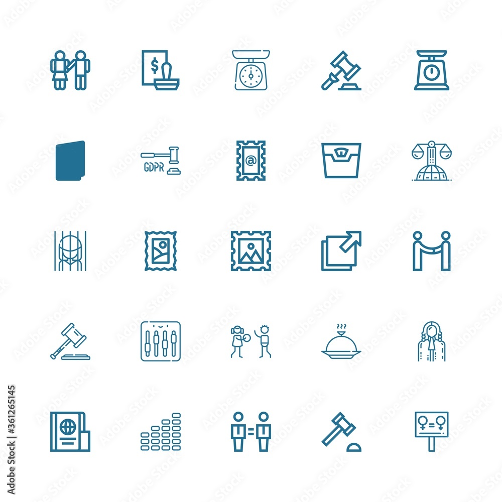 Editable 25 legal icons for web and mobile Editable 25 legal icons for web and mobile