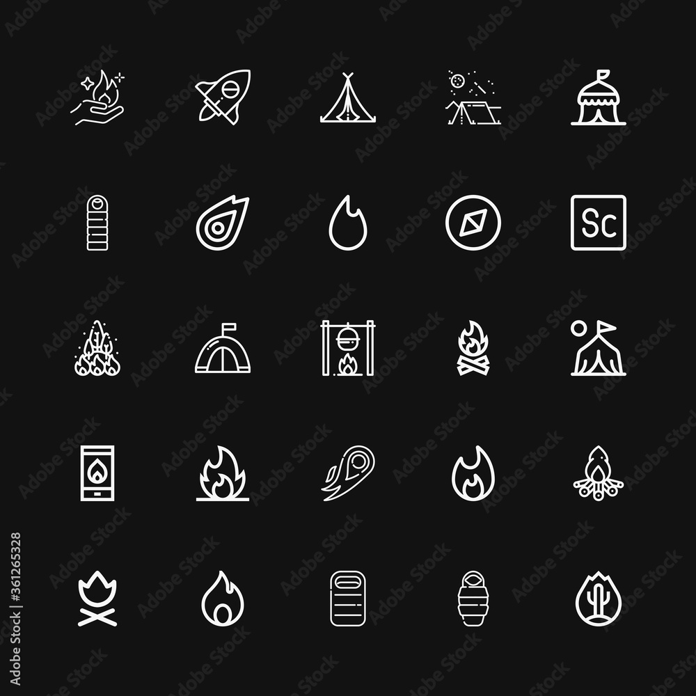 Editable 25 campfire icons for web and mobile