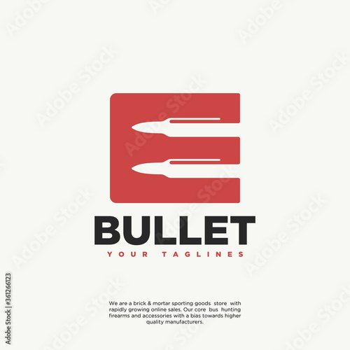 Vector logo of a bullet emblem with a negative space style