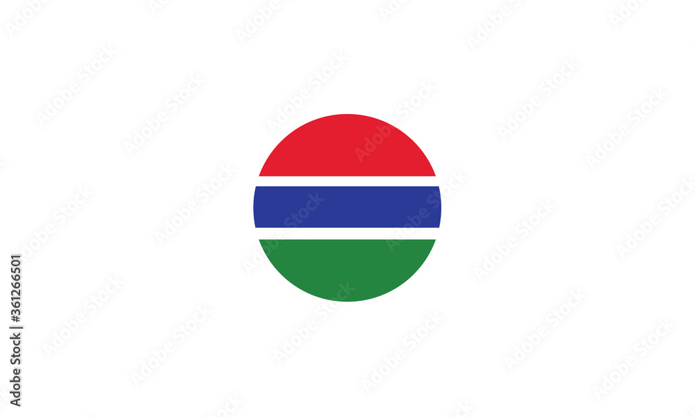 Naklejka premium Gambia flag circle national vector illustration