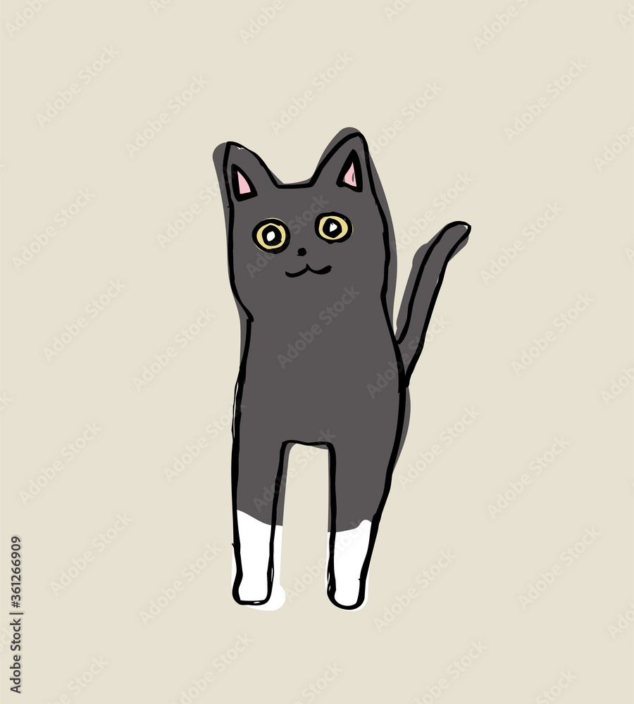Obraz premium Pointed cat vector illustration