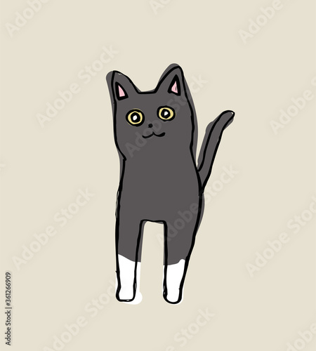 Pointed cat vector illustration
