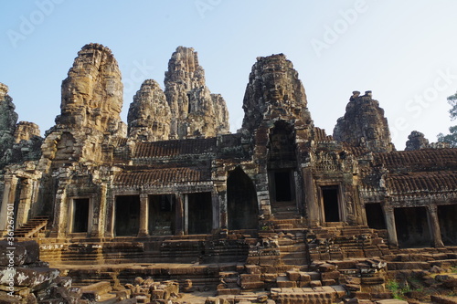 カンボジア　世界遺産アンコール遺跡群　アンコールトムのバイヨン寺院