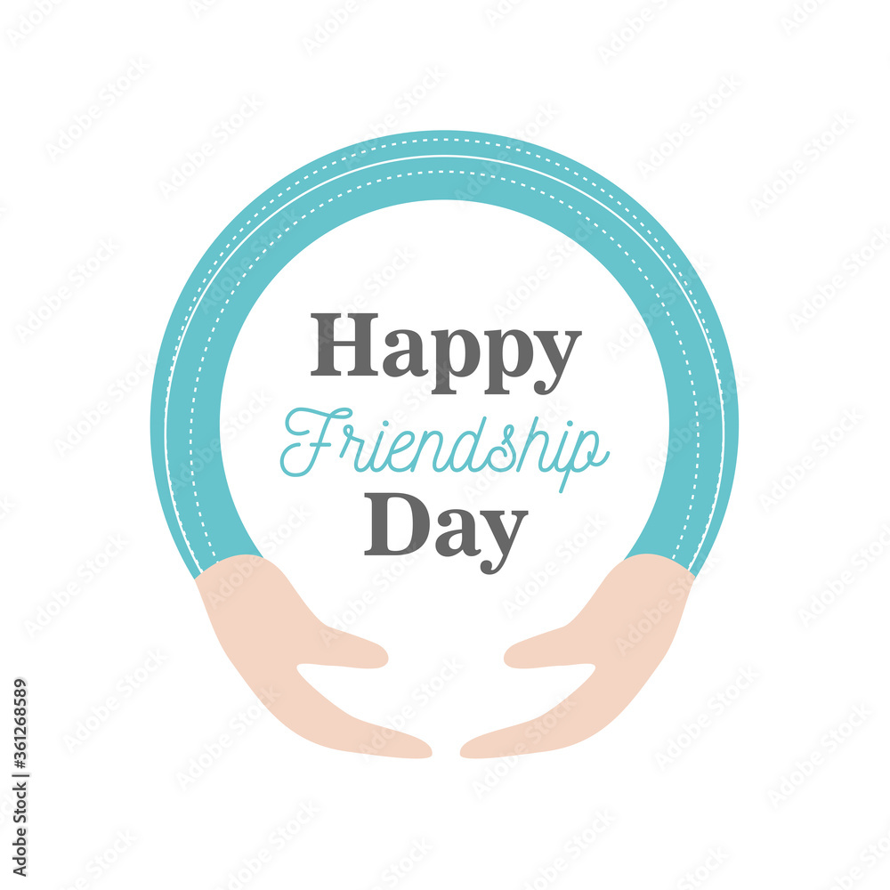 Happy friendship day with arms detailed style icon vector design Happy friendship day with arms detailed style icon vector design