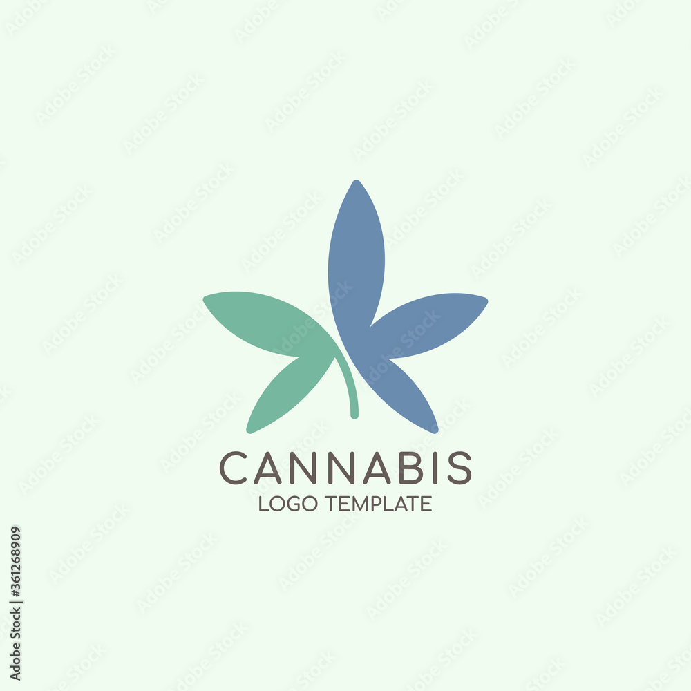 Modern Cannabis or Hemp or Marijuana leaf logo design Modern Cannabis or Hemp or Marijuana leaf logo design