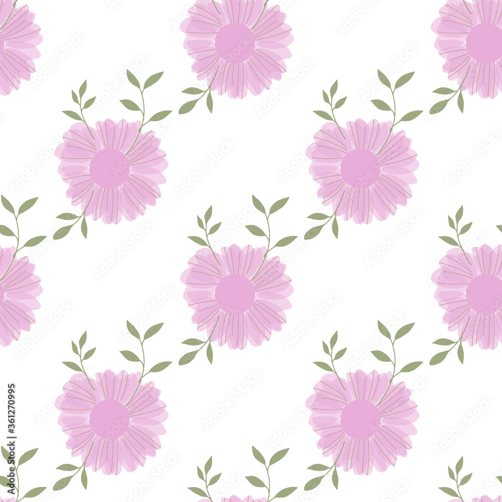 Fashionable cute pattern in native flowers on color background. Flower seamless surface design for textiles, fabrics, covers, wallpapers, print, gift wrapping or any purpose