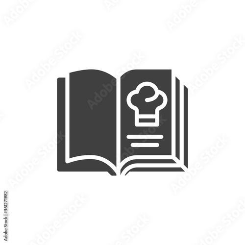 Cooking book vector icon. filled flat sign for mobile concept and web design. Cookbook glyph icon. Symbol, logo illustration. Vector graphics