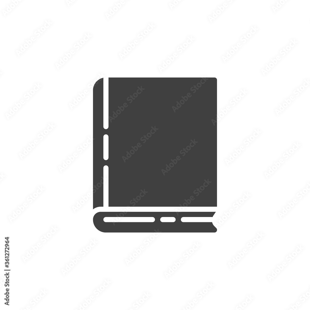 Cover book vector icon. filled flat sign for mobile concept and web design. Blank Book glyph icon. Symbol, logo illustration. Vector graphics