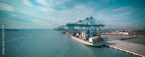 Canvas Print Logistics container cargo ship