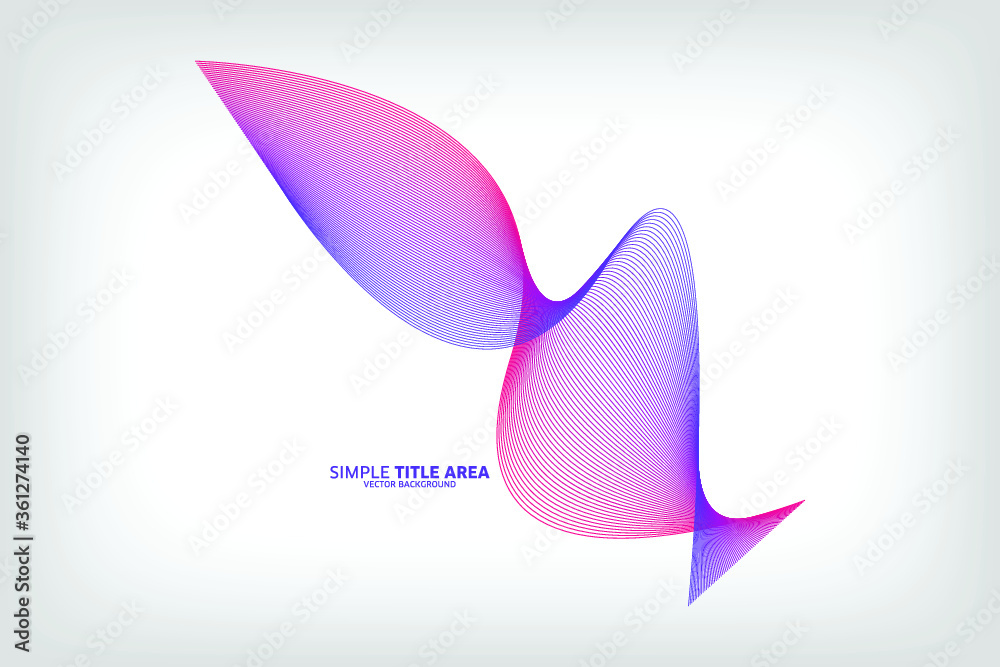 Abstract Modern Line, Wave Designed On White Background With Title Text Area, Purple and Pink