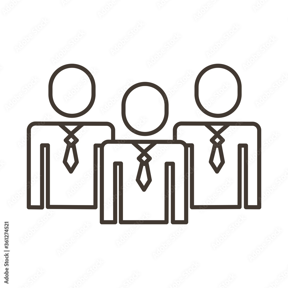 businessmen teamwork figures line style icon businessmen teamwork figures line style icon