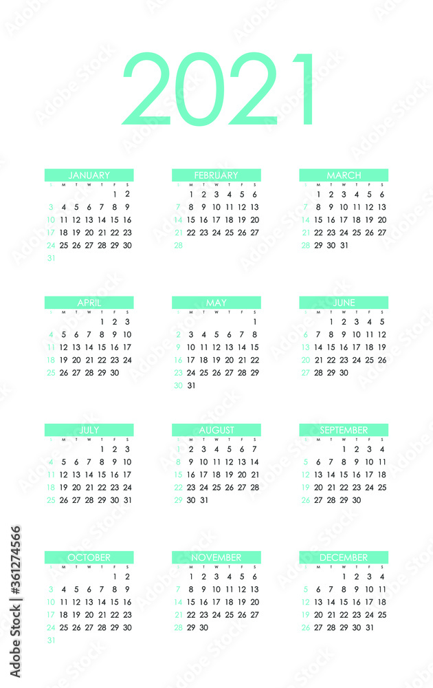 2021 Calendar Planner Design.Week Starts on Sunday. 2021 Calendar Planner Design.Week Starts on Sunday.