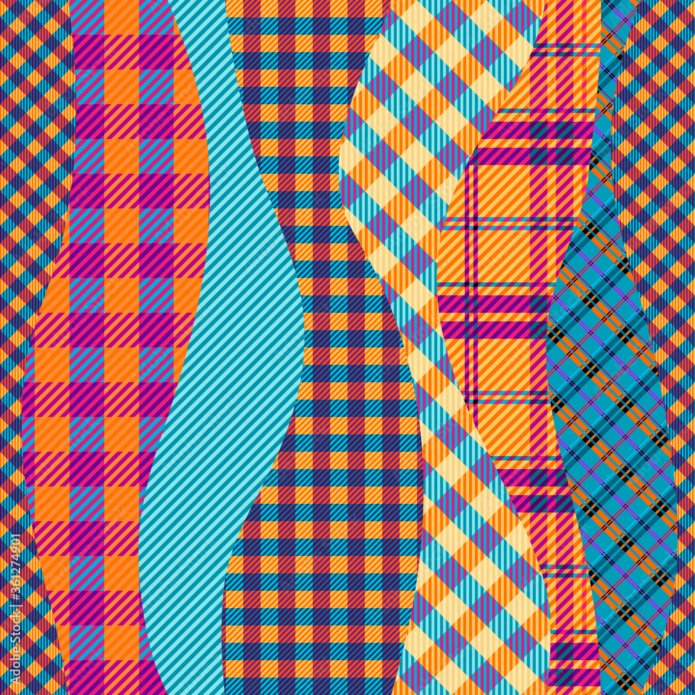 Patchwork textile pattern. Seamless quilting design background. Patchwork textile pattern. Seamless quilting design background.