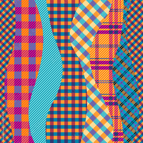 Patchwork textile pattern. Seamless quilting design background.
