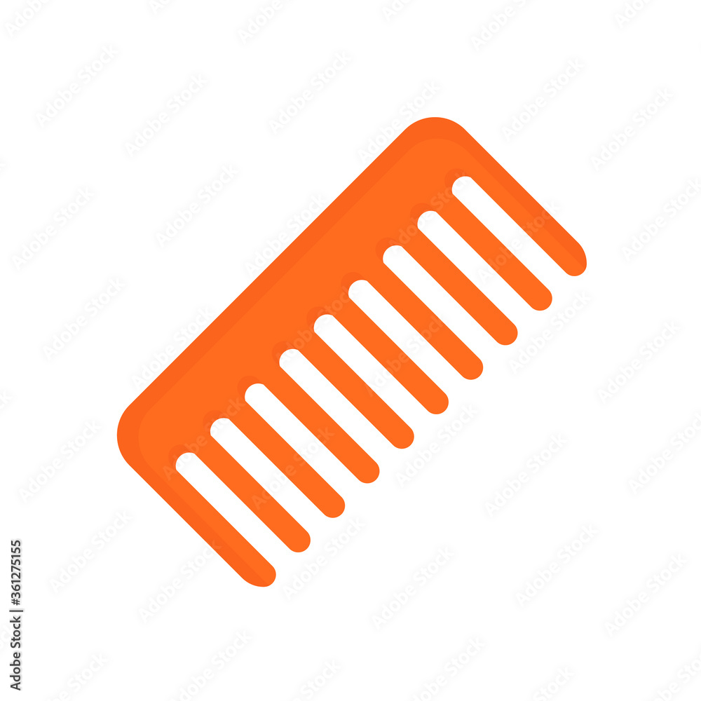 Flat comb, hairstyle icon, vector illustration isolated on white background Flat comb, hairstyle icon, vector illustration isolated on white background