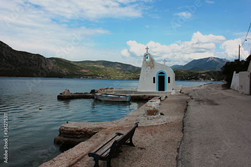 Lake Vouliagmeni near Loutraki Greece photo