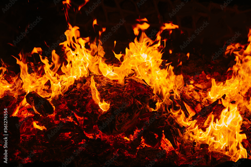 Fire flames isolated on black background. Copy space. Fire flames isolated on black background. Copy space.