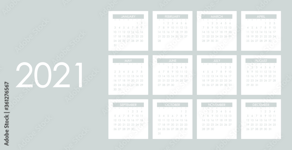 2021 Calendar Planner Design.Week Starts on Sunday. 2021 Calendar Planner Design.Week Starts on Sunday.