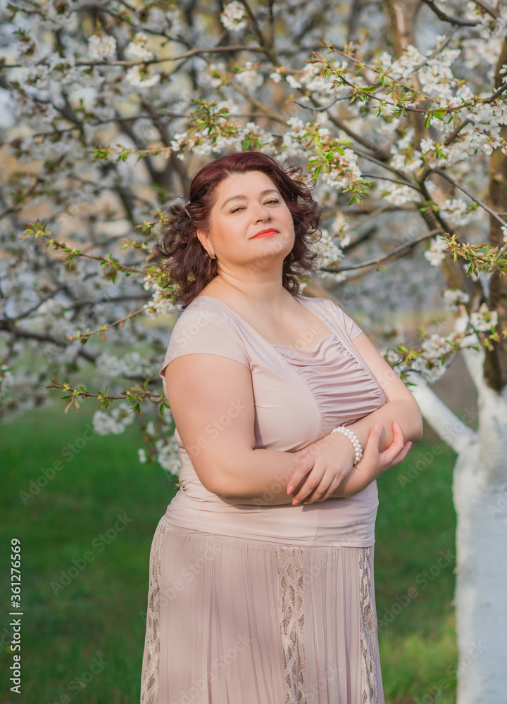 Concept of life modern mature woman, lifestyle citizen peoples, lady at spring or summmer day. Middle age woman plus size , walk around Concept of life modern mature woman, lifestyle citizen peoples, lady at spring or summmer day. Middle age woman plus size , walk around