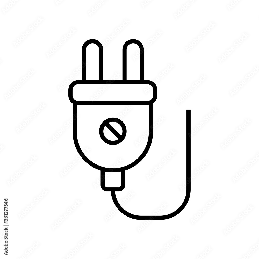 Electric plug line icon Electric plug line icon