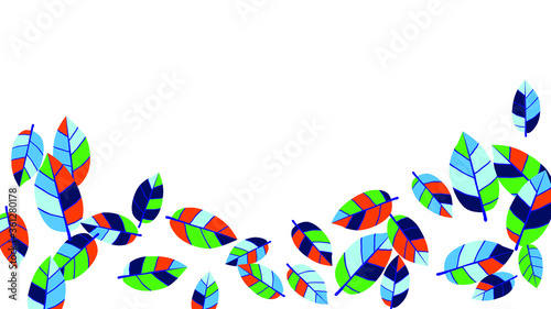 Cute Pattern with Leaves for Greeting Card or Poster. Vector Background for Spring or Summer Design. 