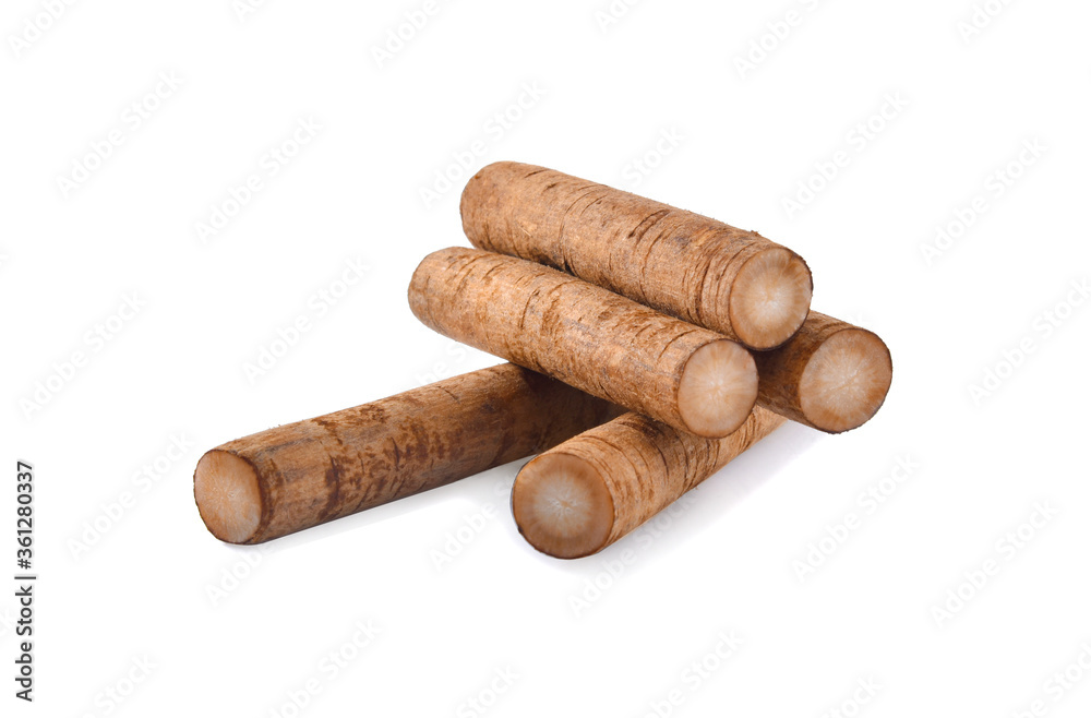 Burdock roots isolated white background. Burdock roots isolated white background.