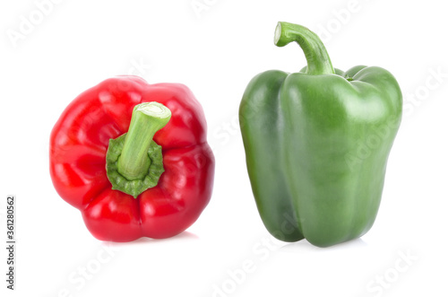 Sweet bell pepper isolated on white background.