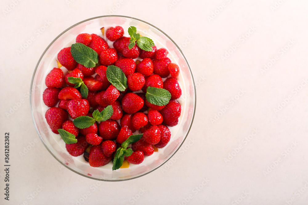 Nectarine and strawberry trifle Nectarine and strawberry trifle