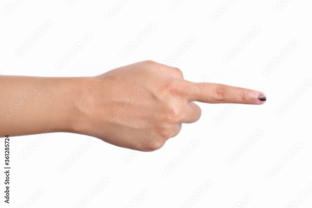 vote finger,female voting hand isolated on white background vote finger,female voting hand isolated on white background