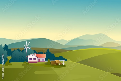 House in the countryside meadows