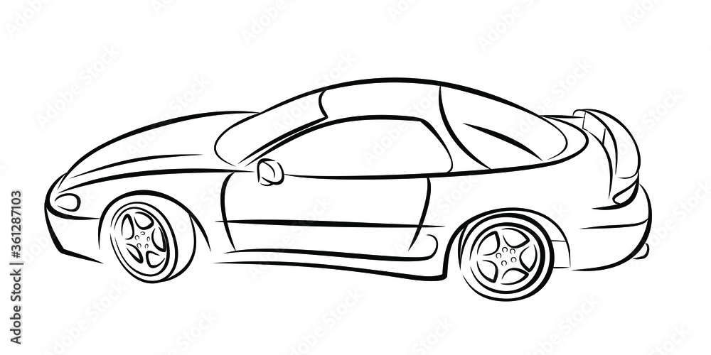  The Sketch of sports car. 