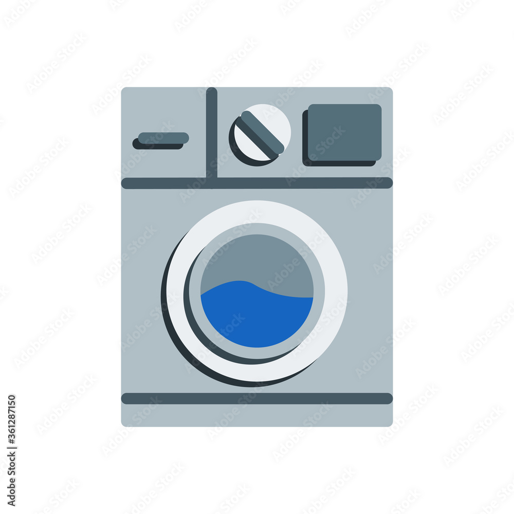washing machine icon in flat style isolated on white background. EPS 10