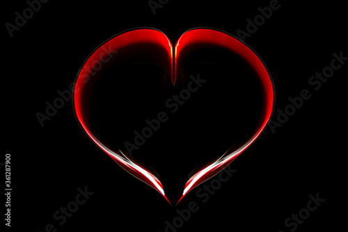 Red Heart on black background